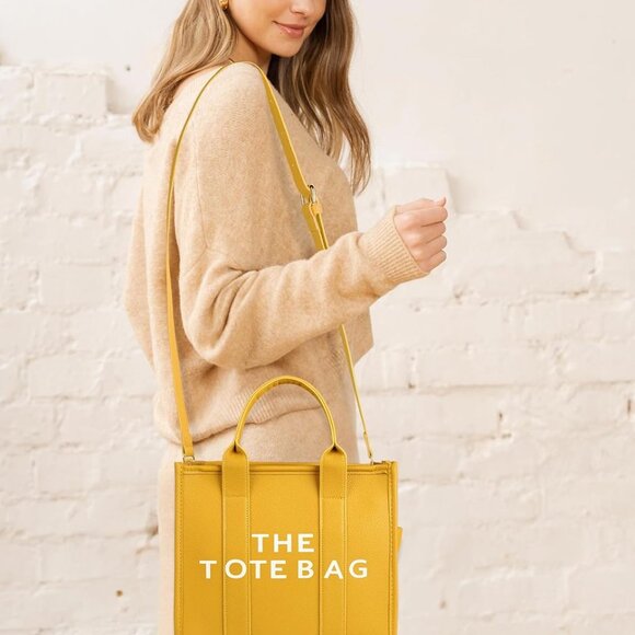 The Tote Bag for Women, Leather Yellow #782 - Picture 2 of 13